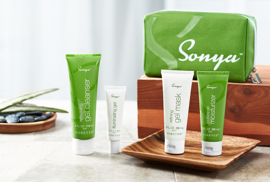 Sonya daily skincare system fra Forever – til kombineret hud med revolutionerende, gelbaseret teknologi.